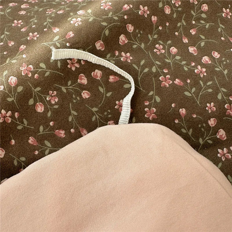 3/4Pcs Korean Princess Style Floral Ruffles Bedding Set