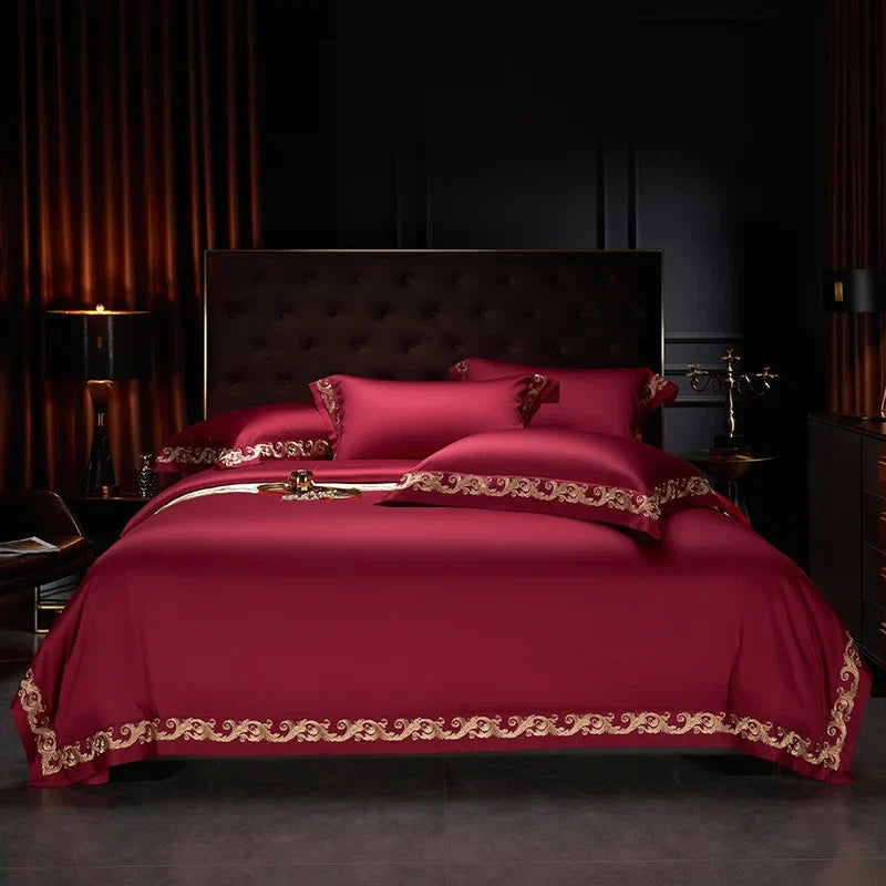 1400TC Egyptian Cotton Luxury Gold Embroidery Bedding Set