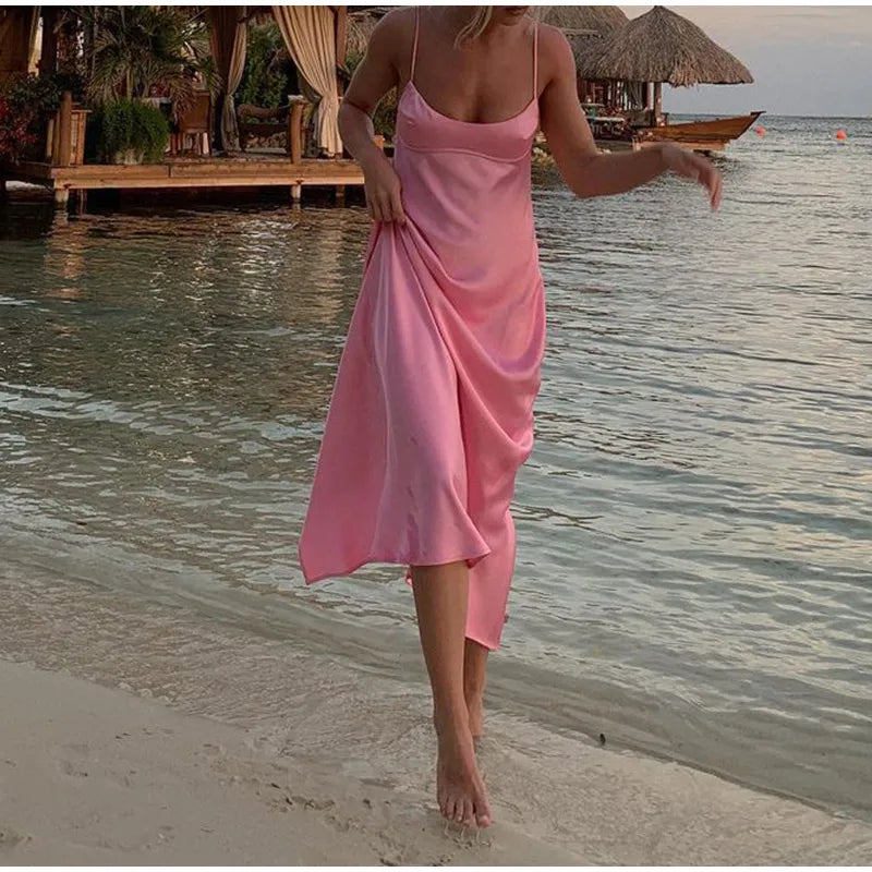 Petite Petals Split Slip Dress