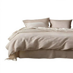 3 Pieces King Size Pure Cotton Woven Linen Colorful Duvet Cover Soft Breathable Bedding Set