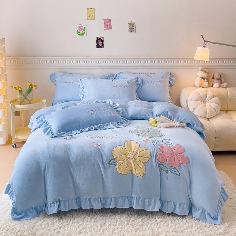 Winter Warm Velvet Bedding Set