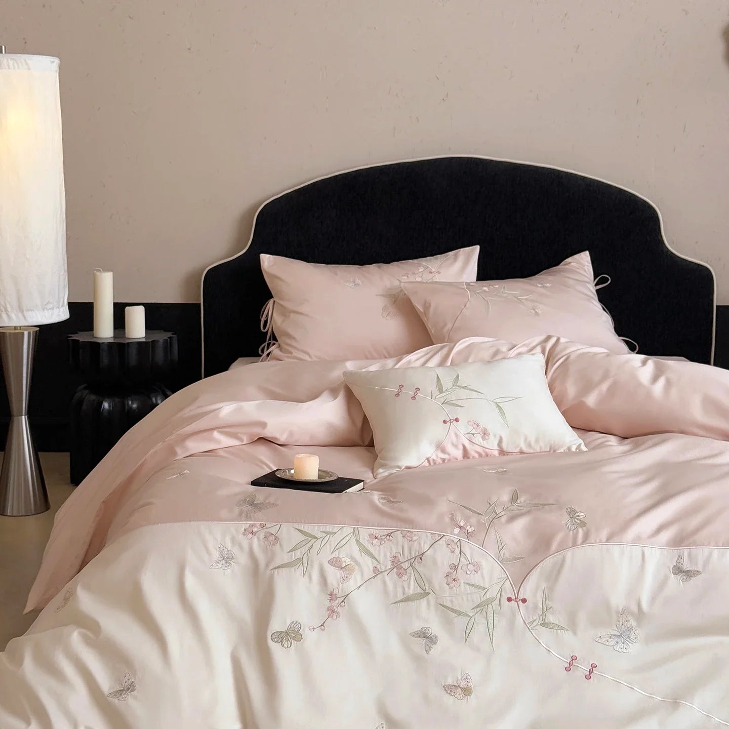 Flowers Embroidery Bedding Set