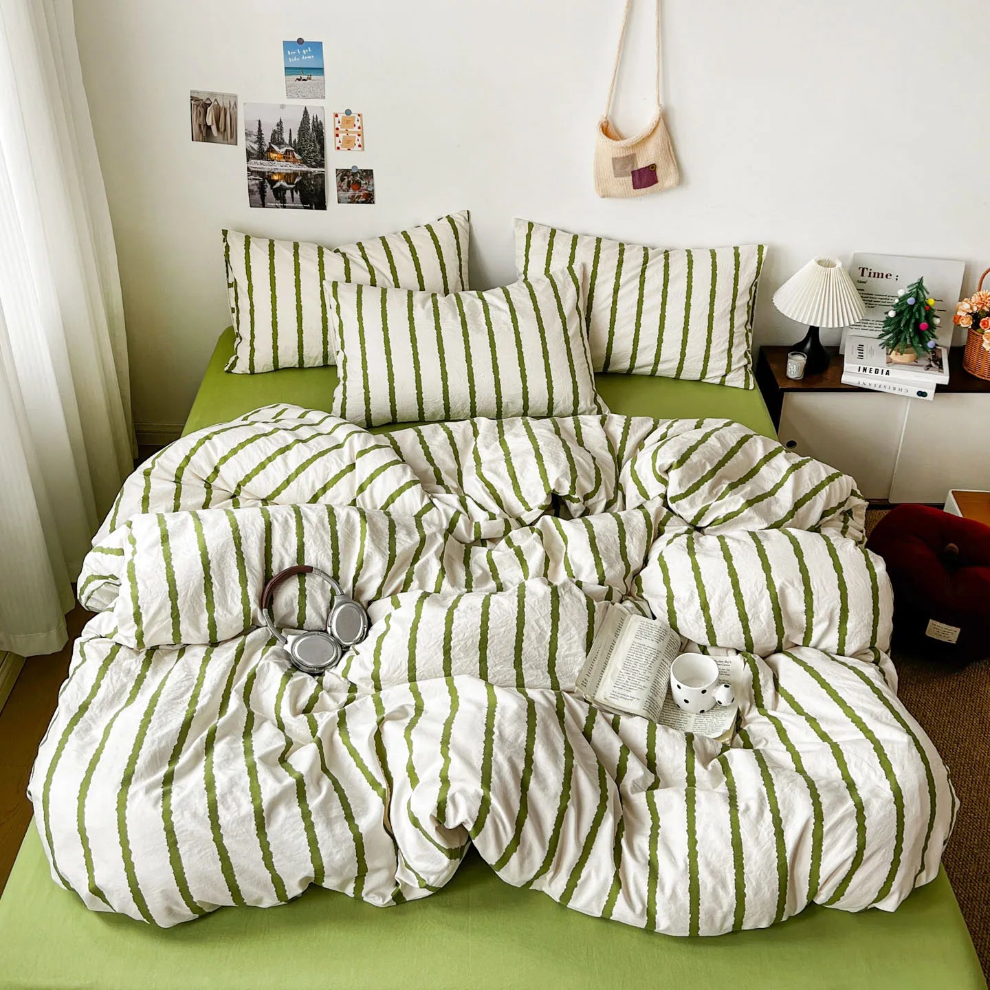 INS Pink Stripe Series Soft Bedding Set