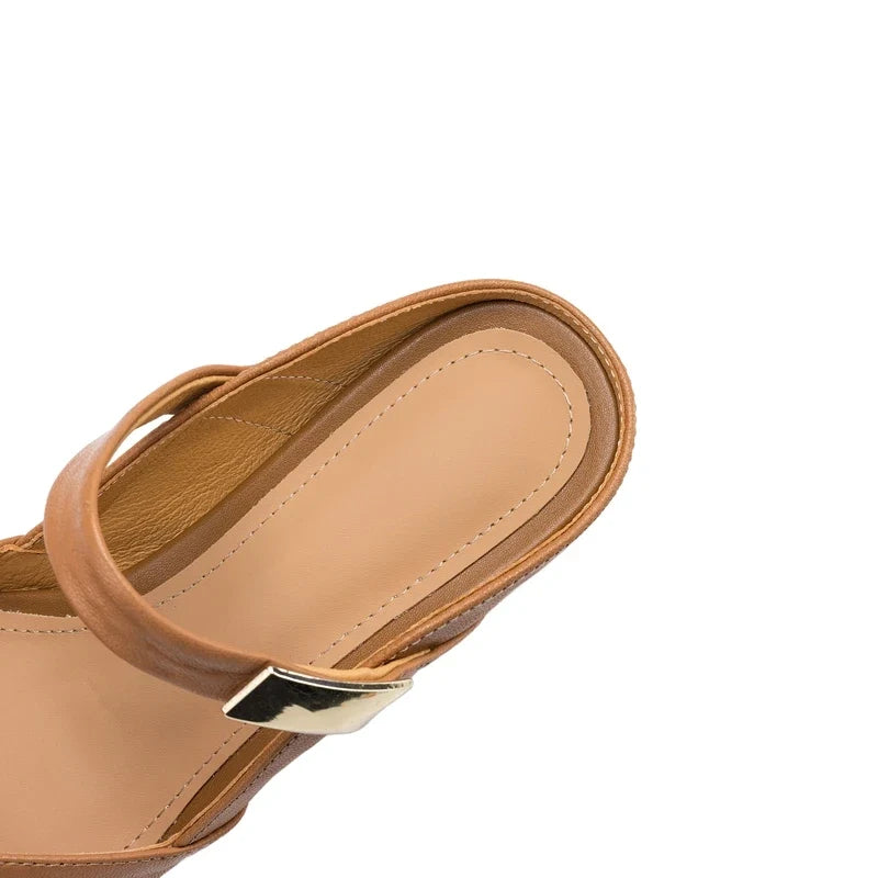 leather sheepskin metal accessories belt buckle high Heels