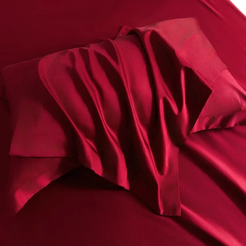 1000TC Egyptian Cotton Luxury Solid Color Soft Silky 4/6Pcs Bedding Set