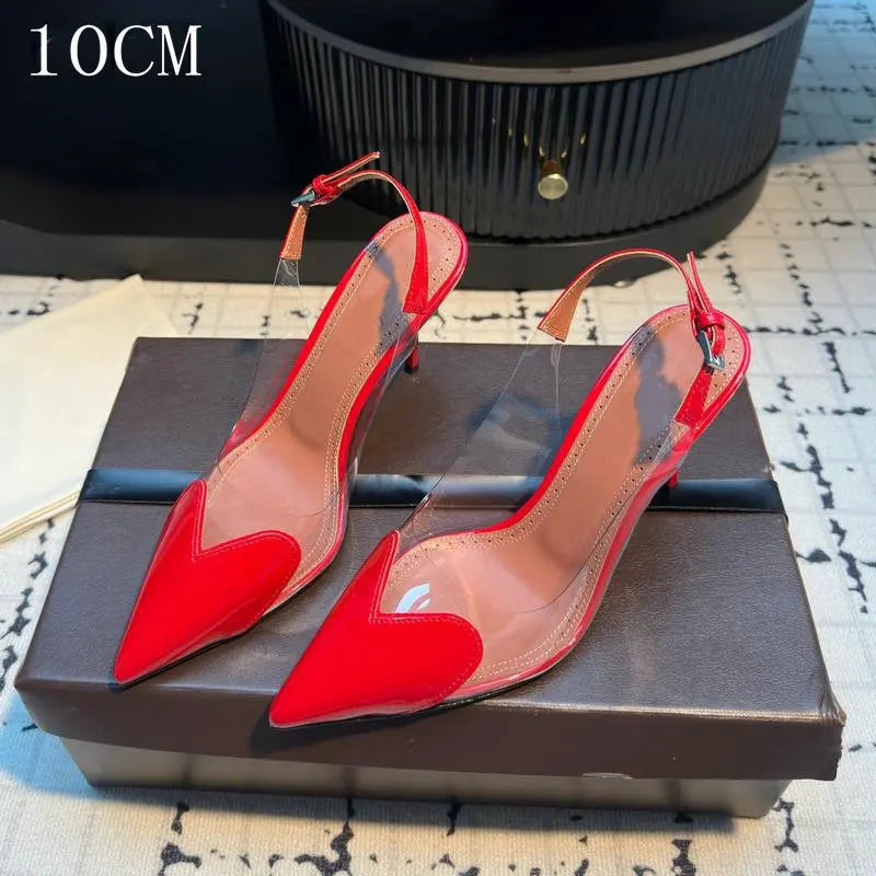 Pointed Shallow Mouth Sweet Love Shape Pumps