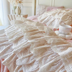 Korean Style Princess Four Layers Lace Ruffles Bedding Sets