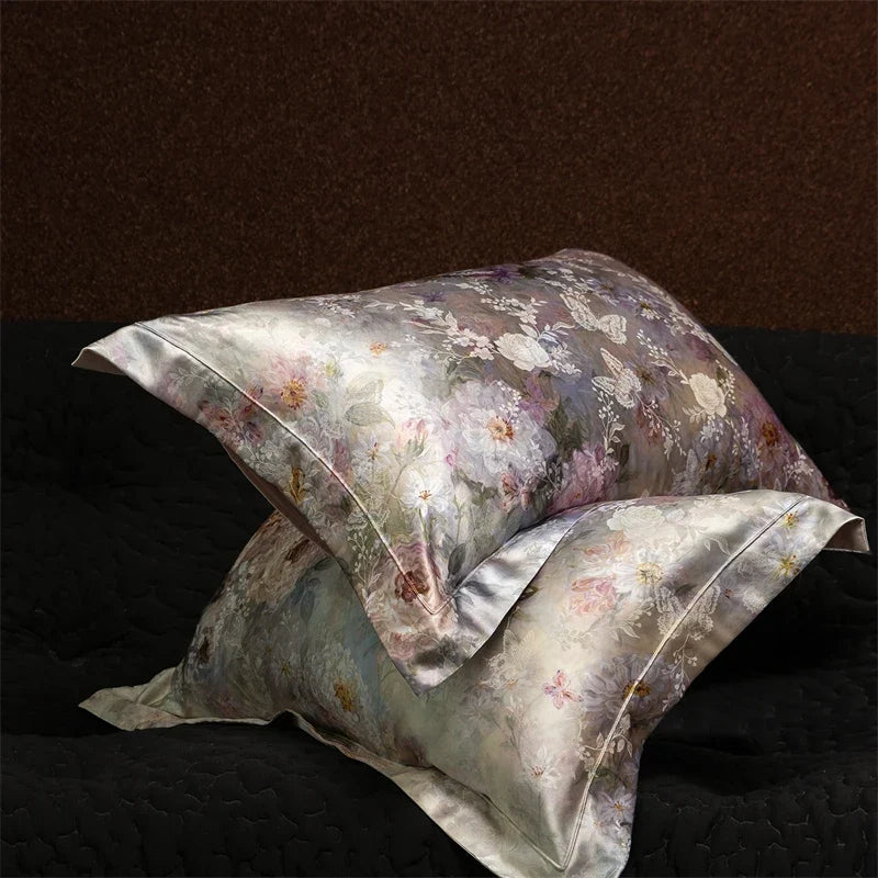 Luxury Flowers Jacquard 1000TC Egyptian Cotton Soft Silky Bedding Set