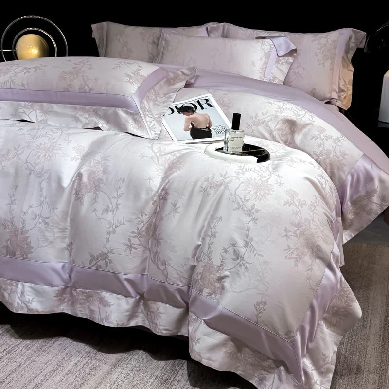 1000TC Lyocell Cotton Jacquard Patchwork European Luxury Bedding Set