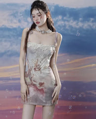 Minivestido renacentista Angelcore en el cielo
