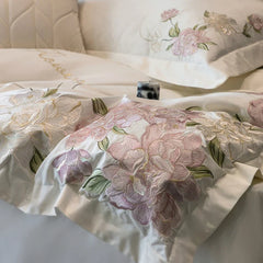 1000TC Egyptian Cotton Luxury Flowers Embroidery Bedding Set