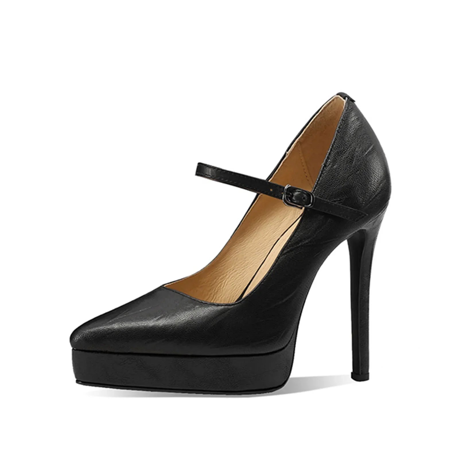Embossed sheepskin Pointed to thin Heels