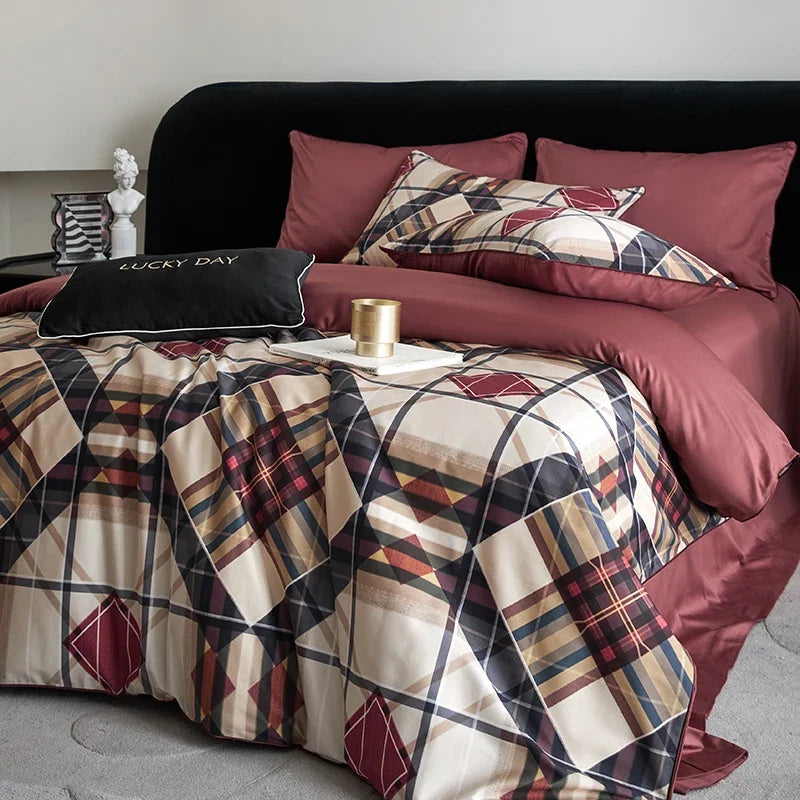 1000TC Egyptian Cotton Vintage Rose Print Bedding Set