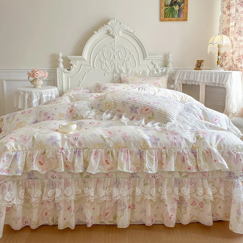 100% Cotton Floral Print Bedding Set