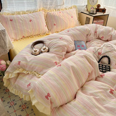 2025 Washed 4PCS Duvet Cover Set All Seasons Bedding Set