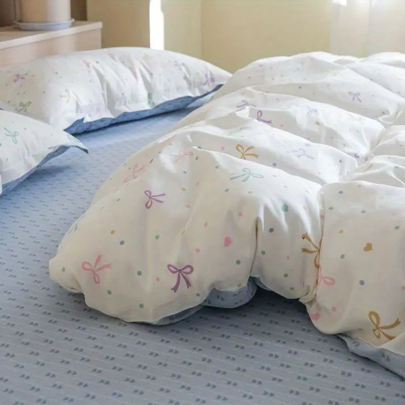White Blue Duvet Cover Set Ins Simple Single Queen Size Girls Boys Flat Sheet Pillowcase No Filler Home Decor Bedding Set