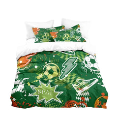 Customized Duvet Cover Set Soccer Football Sports Theme Bedding Set