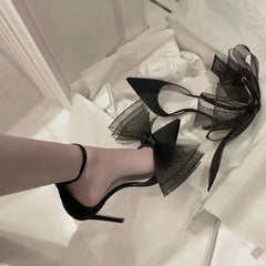 Lace Bow High Heels
