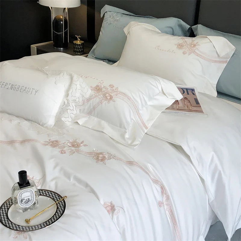 Luxury 100% Egyptian Cotton Embroidery Bedding Set