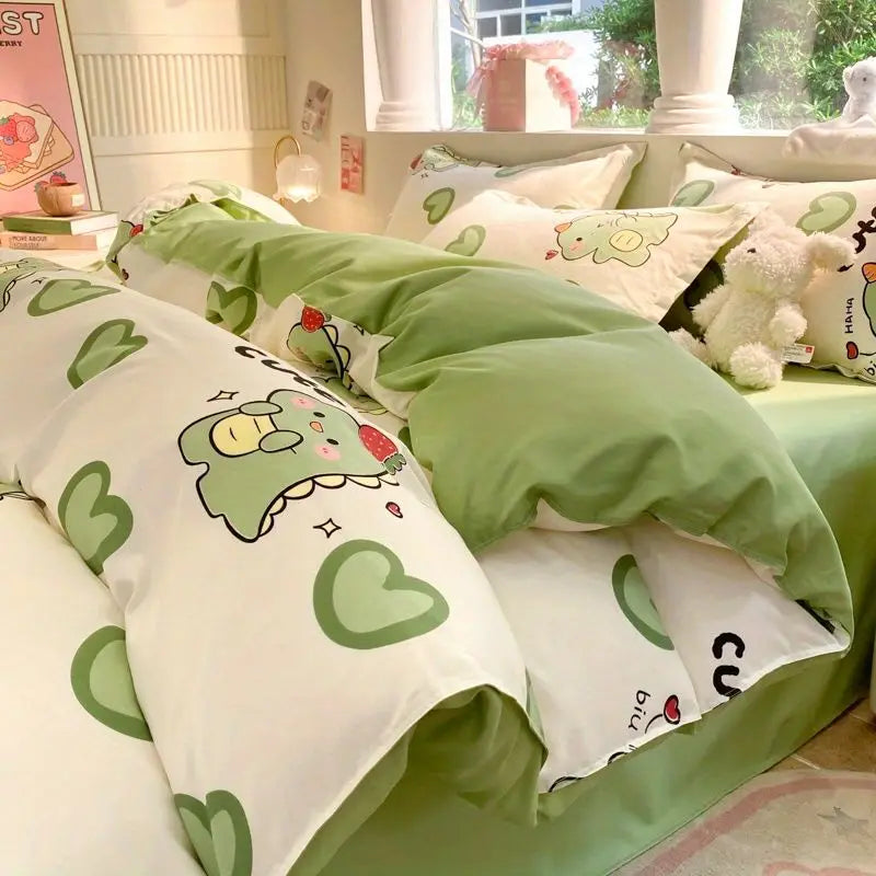 Cool Cars Duvet Cover Set with Zipper Kawaii Boys Girls Bed Sheet Pillowcases No Filler Twin Double Size Cute Bedding Set