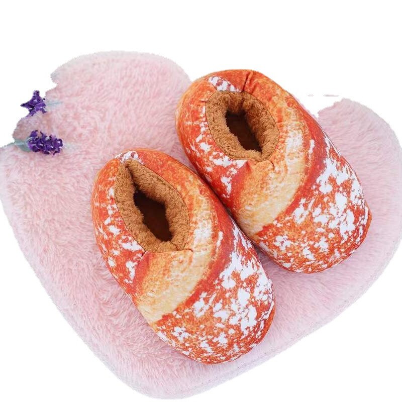 Creative Toast Bread Winter Slippers