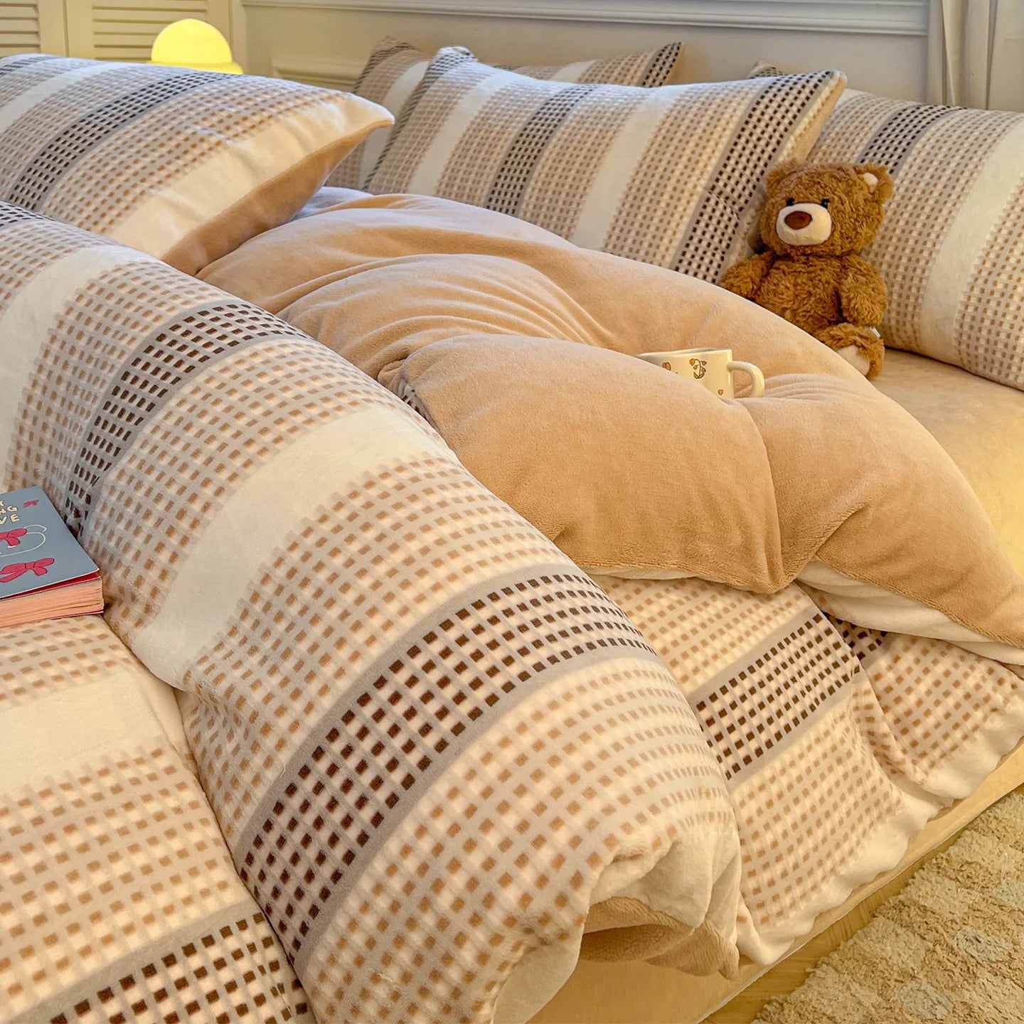 Winter Warm Velvet Duvet Cover Set Queen Bedding Set