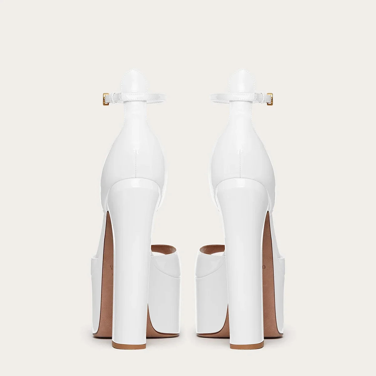 White Round toe Waterproof platform Super high Heel