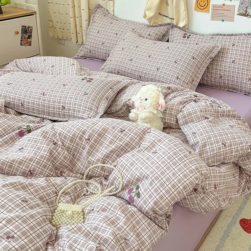 Purple Cherry Bedding Set