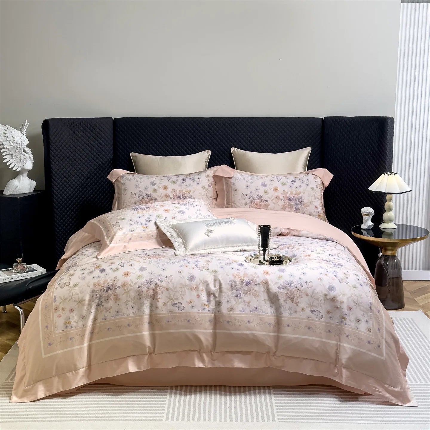 Flowers Prints Luxury Queen King Size Bedding Set