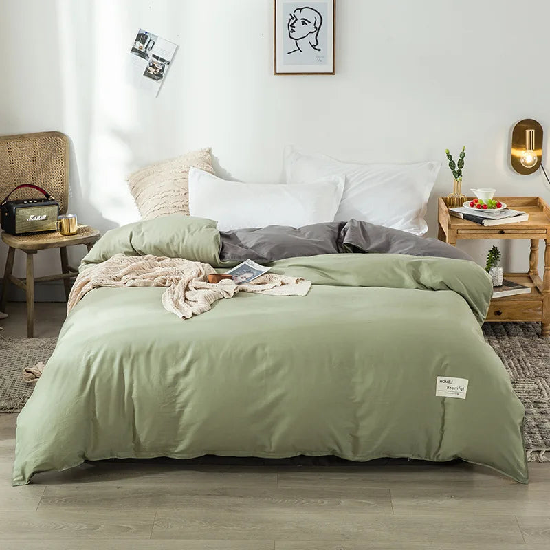 1PC Cotton Single Double Quilt Cover Simple Solid Color Korean Version Duvet Covers Skin Friendly Bedding Comforters Covers