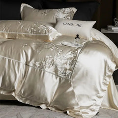 High Precision Damask Egyptian Cotton Soft Silky Bedding Set