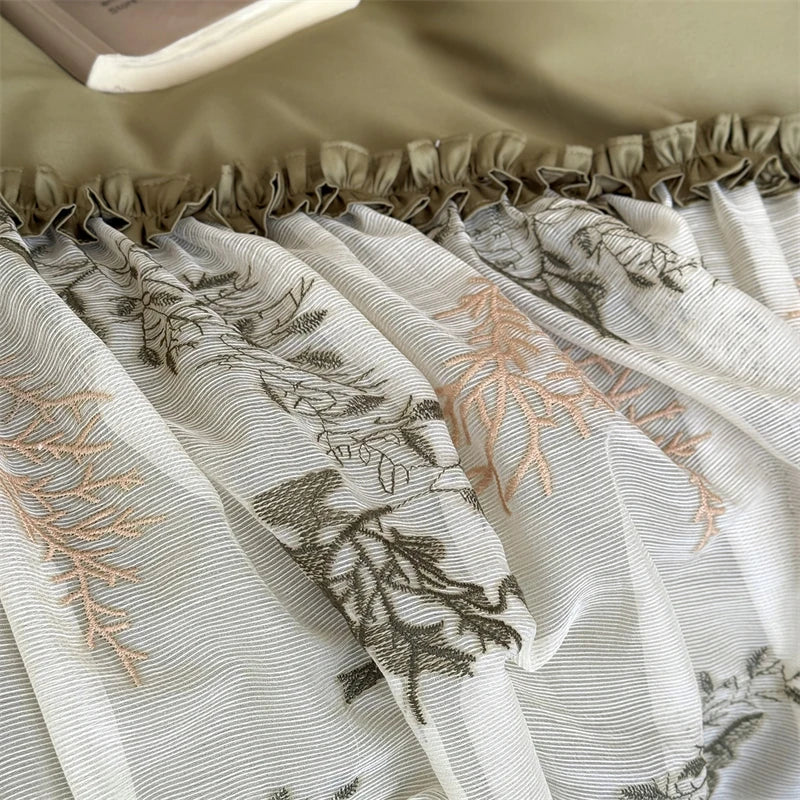 French Romance Large Lace Ruffles Princess Bedding Set