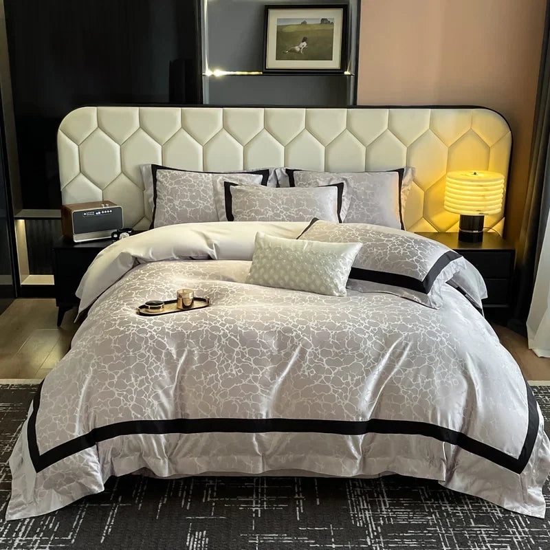 Marble Texture Jacquard Luxury Bedding Set