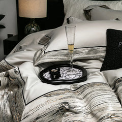1000TC Egyptian Cotton Grey Luxury Embroidery Bedding Set