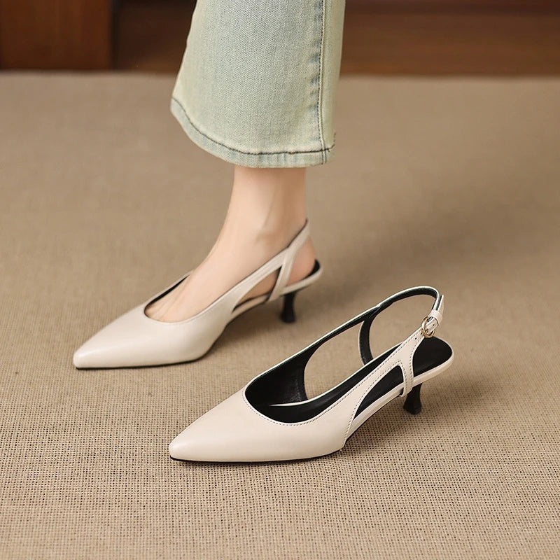 cowhide pointed high Heels