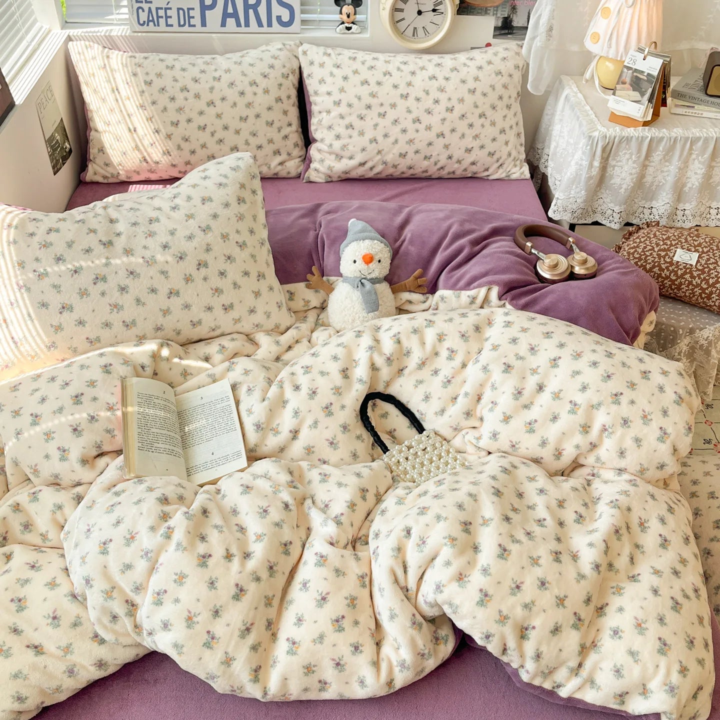 Winter Thick Velvet Duvet Cover Set Student Dormitory Bedding Set