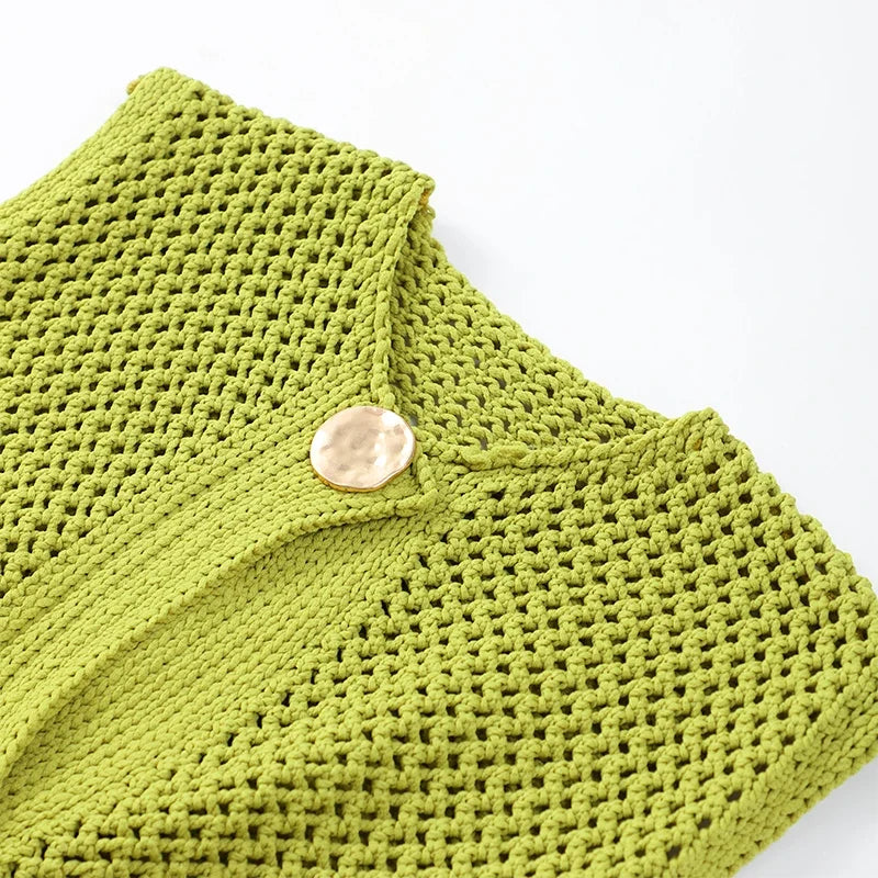 Astera Round Neck Sleeveless Cardigan