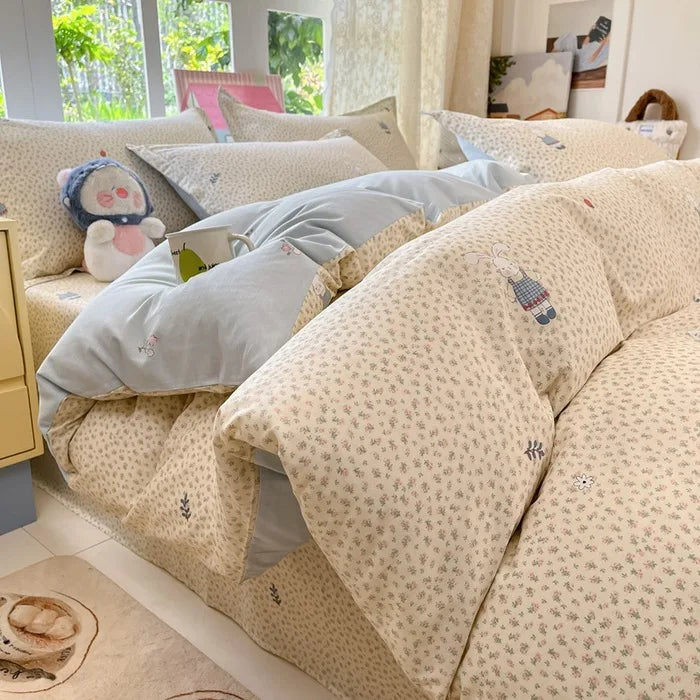 Korean Printed Duvet Cover Twin Queen Soft Comforter Covers Washable Single Double Bedding Home Quilts Cover  (No Pillowcase)