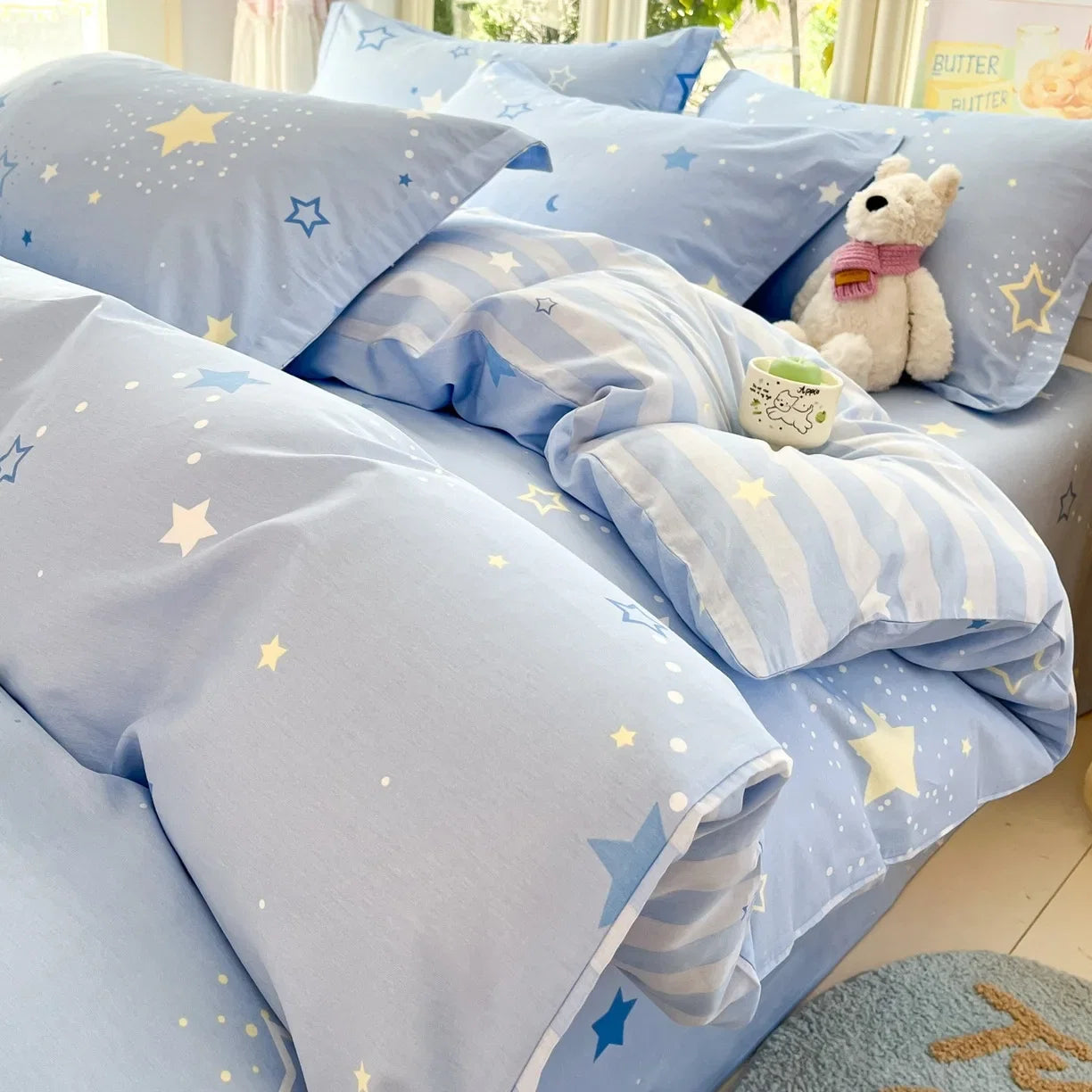 Pastoral Style Florals 100% Cotton Duvet Cover Soft Skin Friendly Single Double Bed Covers Pillowcases Queen King Bedding Set