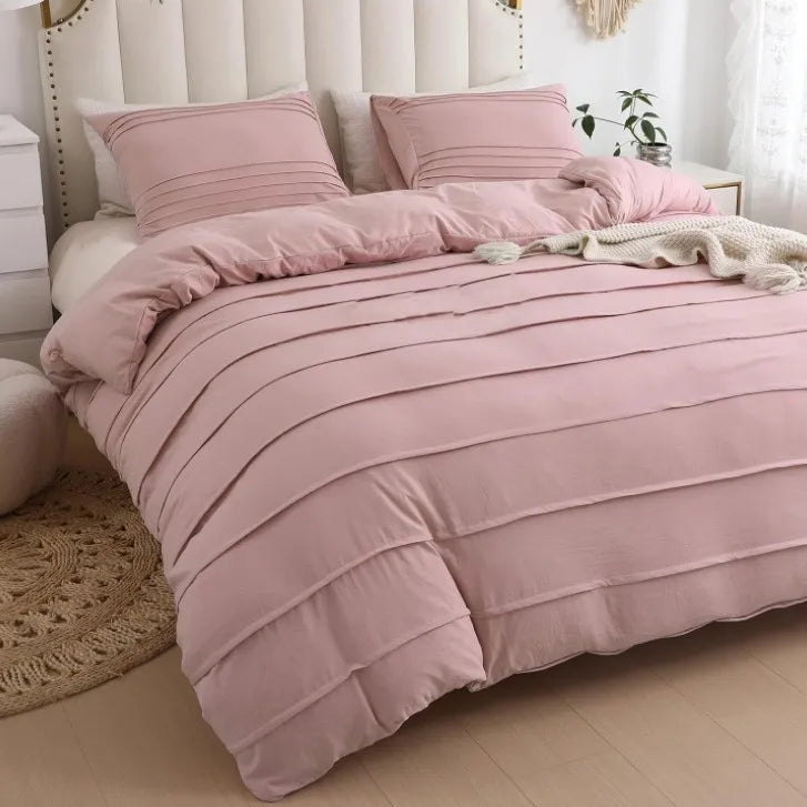 Luxury Satin Bed Sheet Set Deluxe Duvet Comforter Bedding Set