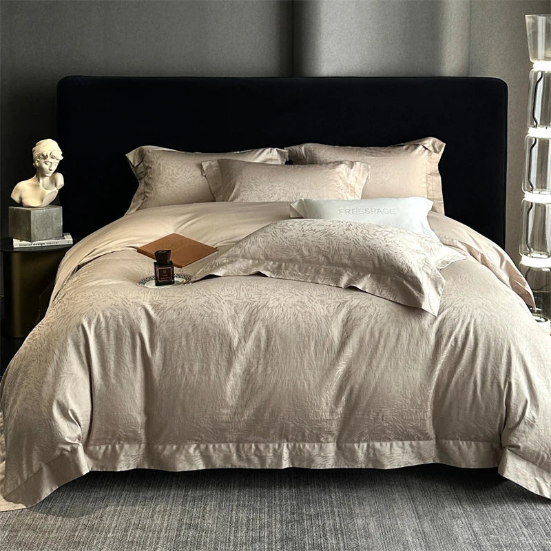 Premium 1000TC Egyptian Cotton Jacquard Luxury 4Pcs Bedding Set