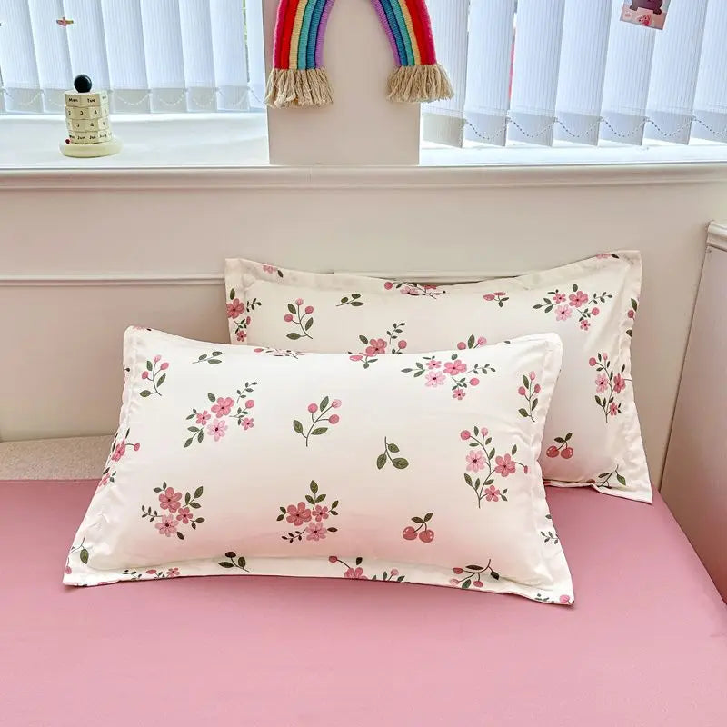 White Pink Bedding Set