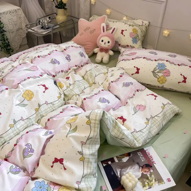 Ins Floral Bedding Set