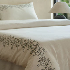 Simple Fresh Style 100% Cotton Bedding Set, Pure Cotton Embroidered All-Season Duvet Cover, Flat Sheet/Fitted Sheet, Pillowcases
