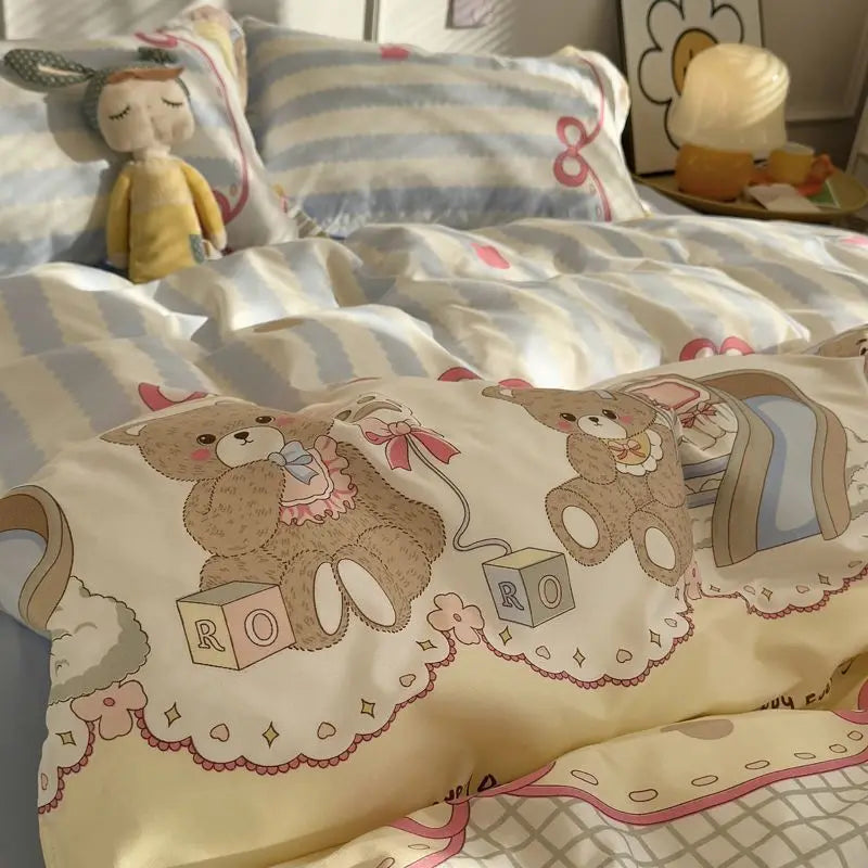 Ins Cartoon Bedding Set