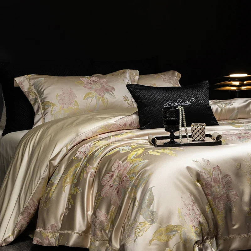 Brocade Jacquard Egyptian Cotton Patchwork European Luxury Bedding Set