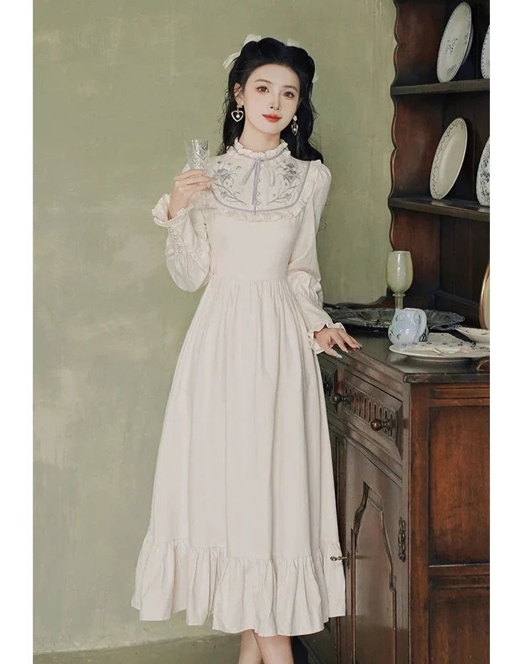 Magnolia Garden Light Academia Vintage-Style Princess Dress
