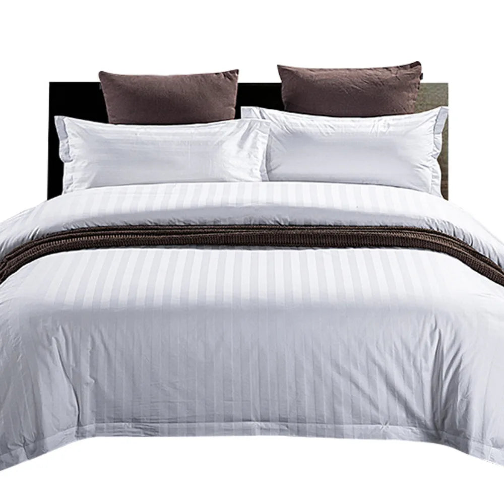300TC 100% Cotton Woven Sateen Embroidered Duvet Cover Set Premium Bedding for Bedroom