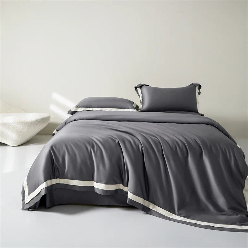 1000TC Egyptian Cotton Luxury Solid Color Hotel Style Soft Silky Bedding Set