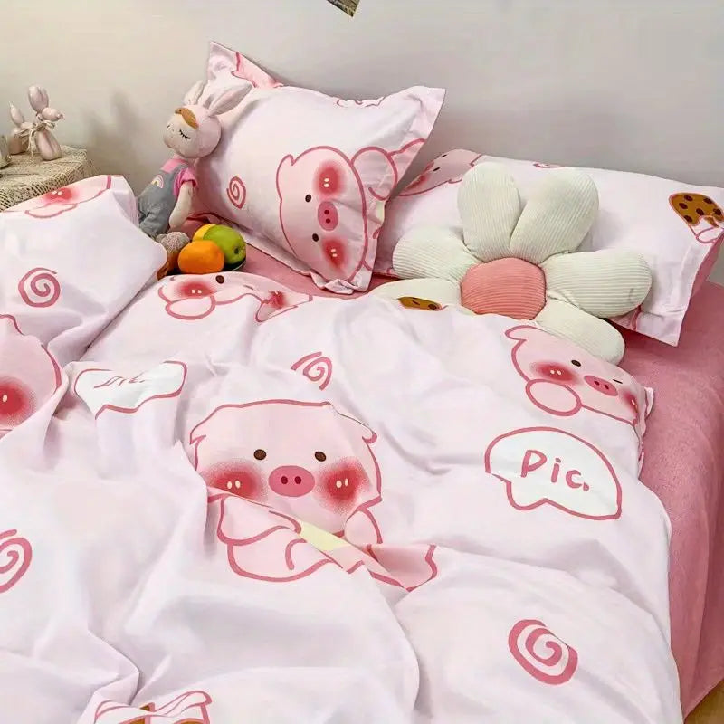 Butterfly Ins Duvet Cover Set No Filler Pillowcase Flat Sheet Korean Style Single Queen Size Girls Boys Home Hotel Bedding Set